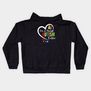 I'm A Proud Autism Father Heart Autism Awareness Puzzle Kids Hoodie